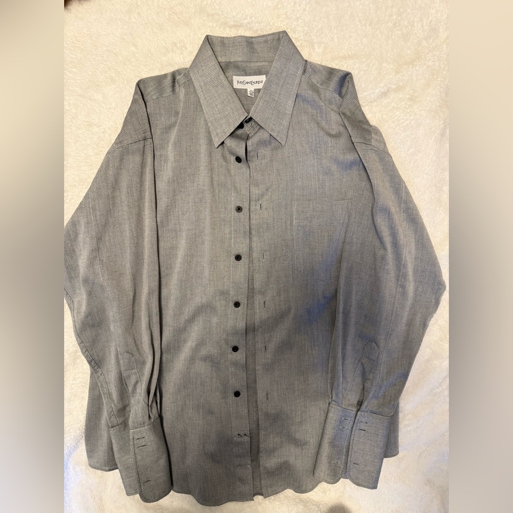 Yves Saint Laurent Men's Gray Dress Shirt
